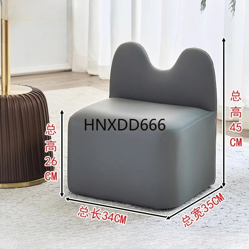 household high-end living room luxury shoe change stool with backrest footstool sofa hair stool