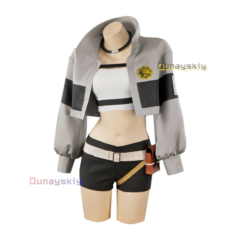 GACHIAKUTA Ryou Reaper Cosplay 코스프레 의상  Ryou Short Jacket Shorts Set s-3xl Women's Dresses Messy Red Hair Wig Role-playing Suits