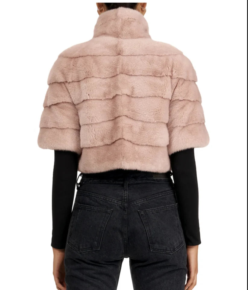 Women's 100% Mink Fur Short Jacket, Winter Jacket, Leisure Fashion, New, 2024
