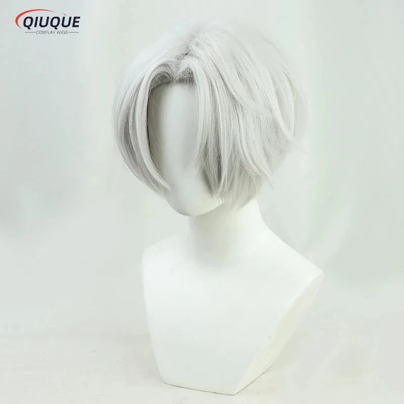 COSda@Anime Tenjiku Izana Kurokawa Cosplay Wig Silver White Heat Resistant Hair Wigs + Wig Cap + Earrings PropsCOSda@