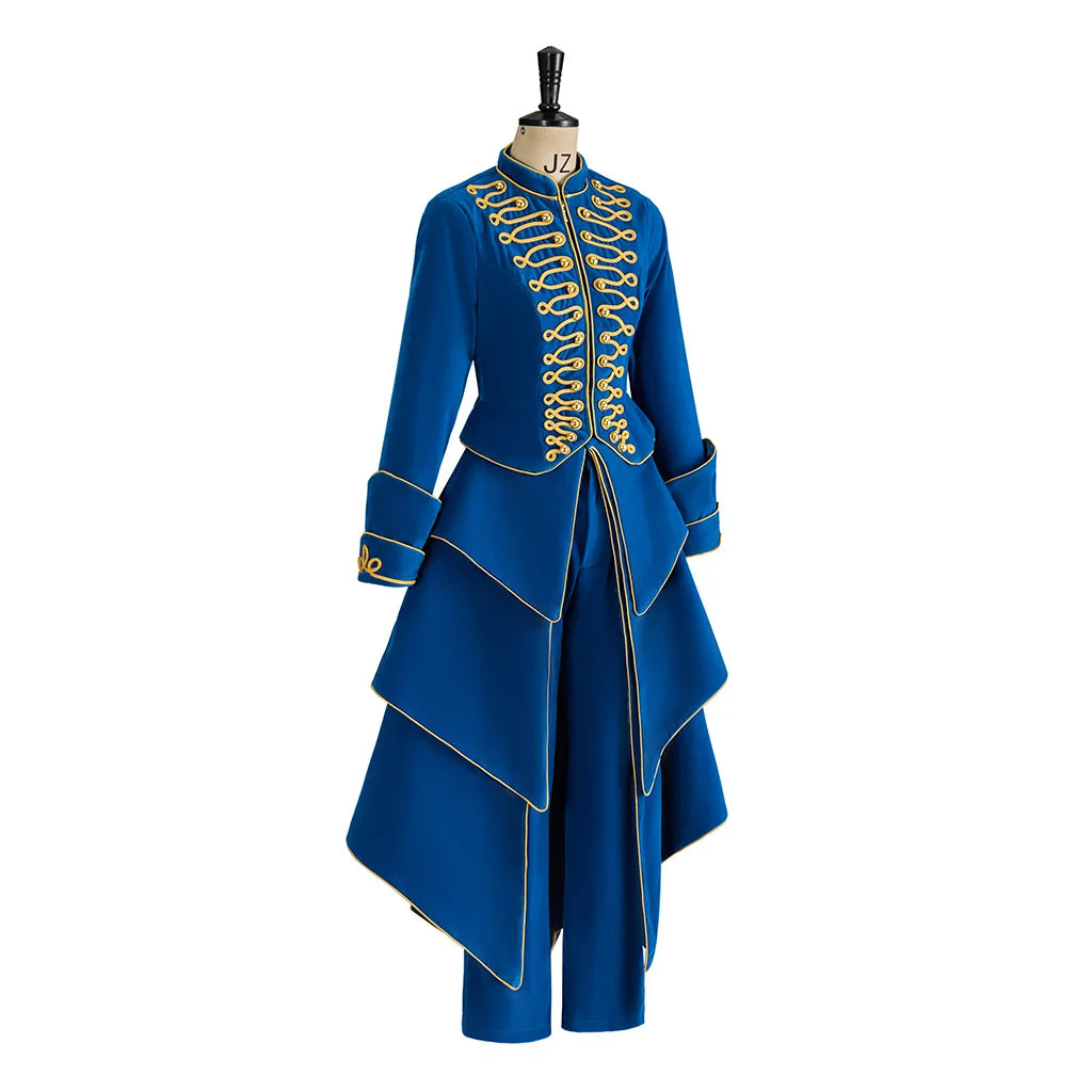 TV Doctor Devil Chord Cosplay Costume Dress Suit Chord Blue Gothic Outfits Coat Skirt Pants Set Women Steampunk Military Suit