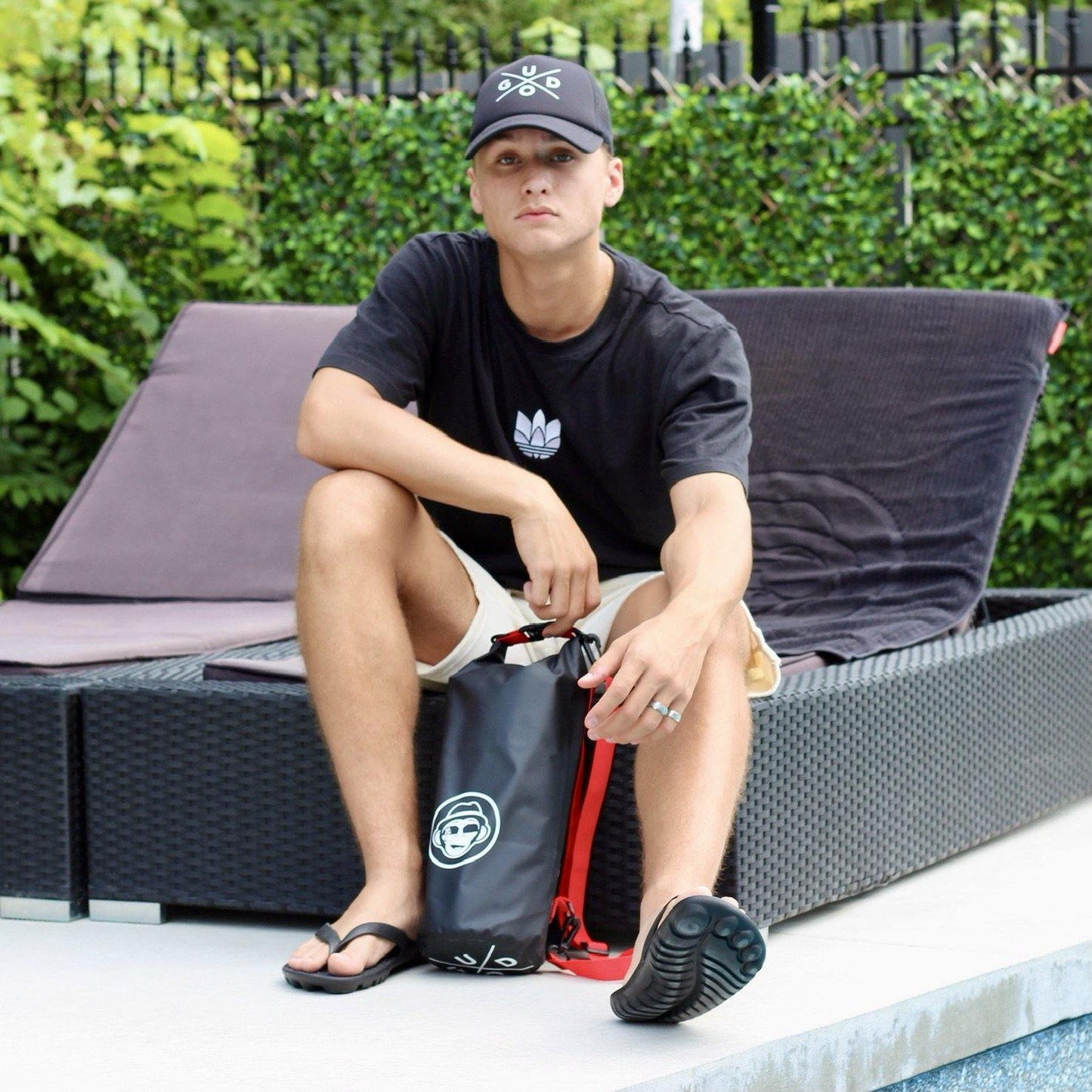 Pirate Black Flip-Flops + Drybag