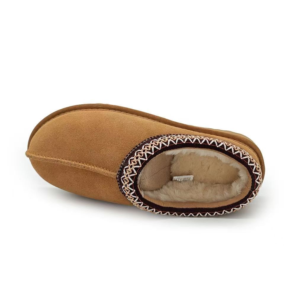 Furry Slip-On Woman Clogs Fuzzy Cozy Open-Back Snow Boots