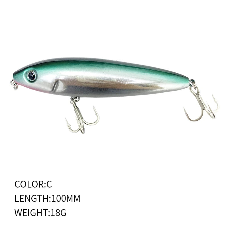 17g 100mm Floating Pencil Fishing Lure Surface Walk the Dog Artificial Bait for Saltwater Skitter Walk Topwater Fishing Supplies