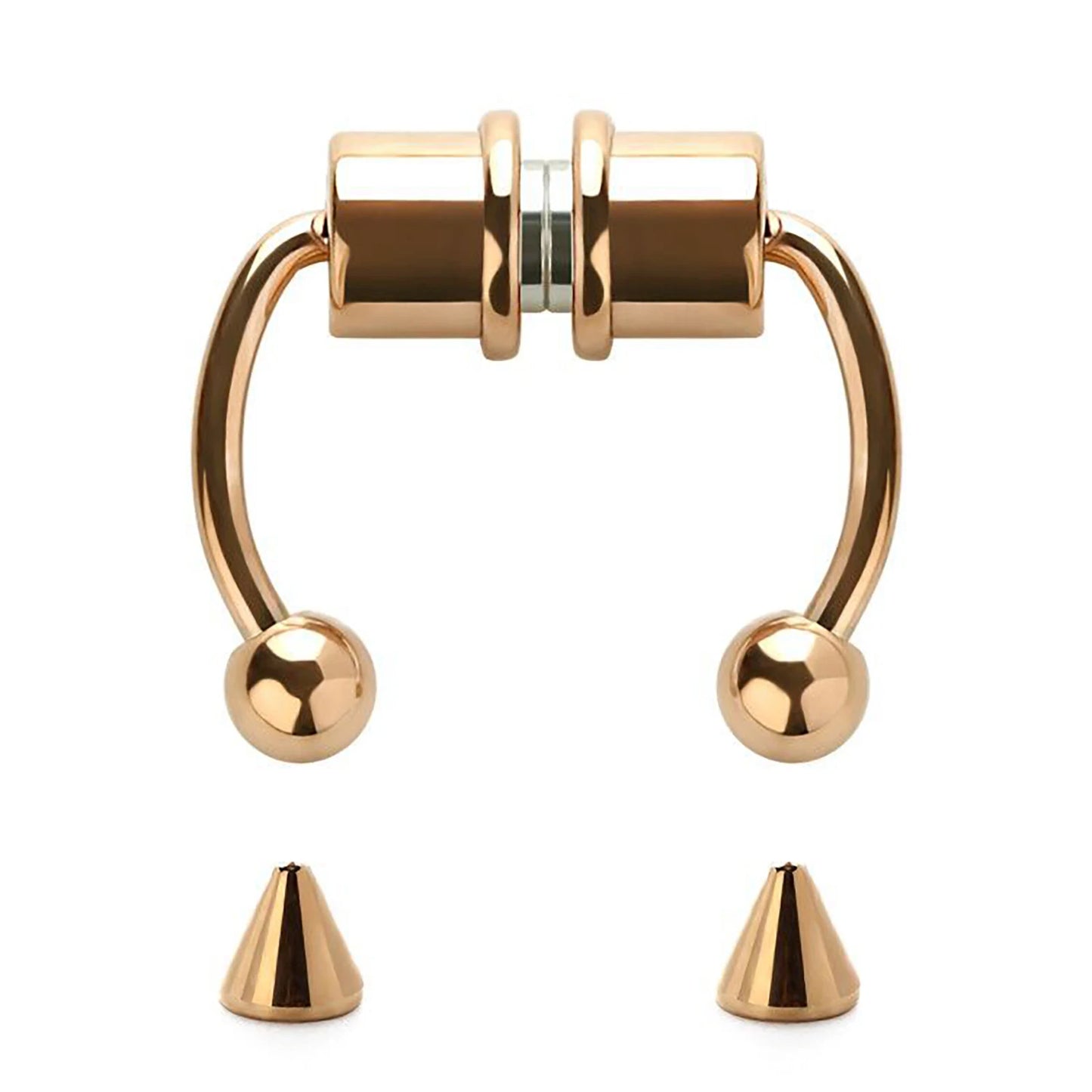 1/4pcs Women's Fake Nose Rings - Magnetic Stainless Steel Septum Hoops, Rock Hip Hop Body Jewelry
