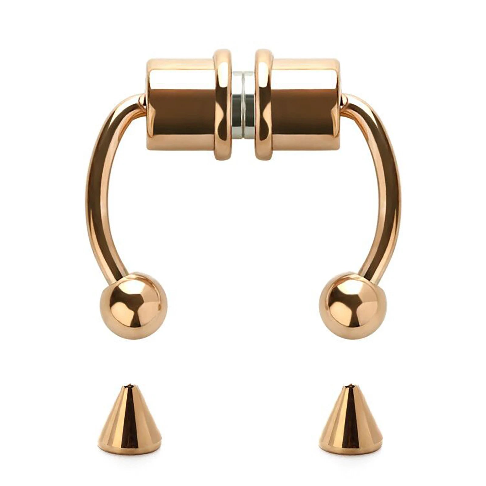 1/4pcs Women's Fake Nose Rings - Magnetic Stainless Steel Septum Hoops, Rock Hip Hop Body Jewelry