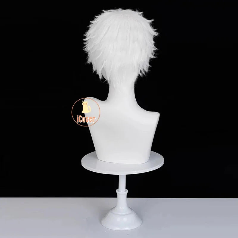 asdh8@iCoser Anime The Summer Hikaru Died Hikaru Indou Cosplay Wig White Short Hair Carnival Halloween Party for Women Men Festi