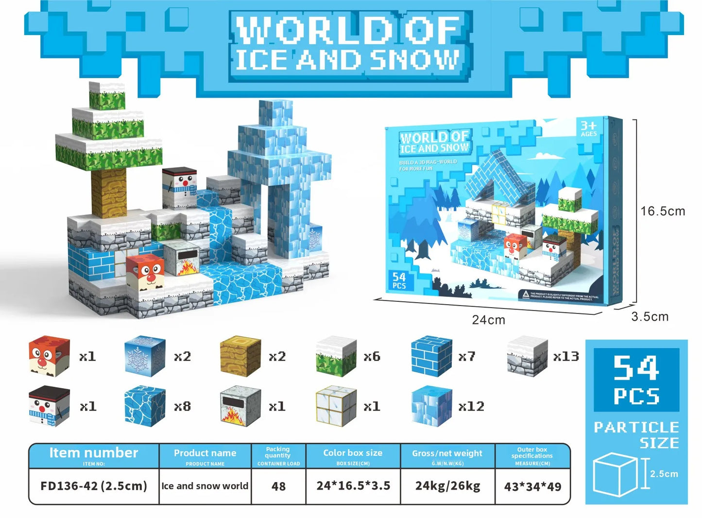 Mine Cube World Magnetic Building Blocks Magnet Set for Boys kids Magnetic Construction Set Stem Sensory Toys for Children Gifts