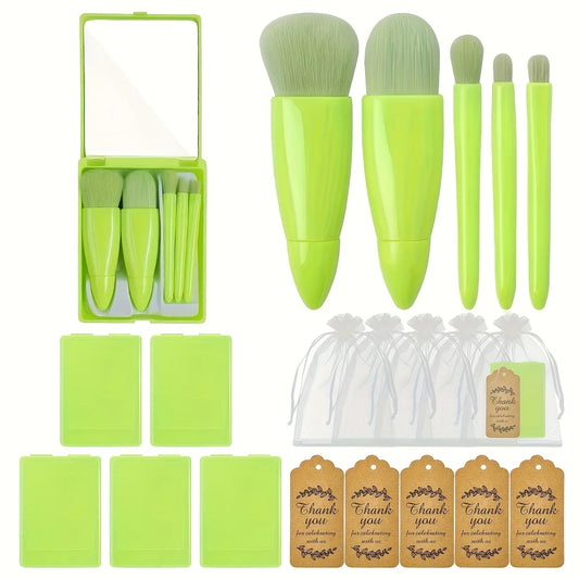 A 15-piece wedding travel makeup brush set, including makeup brushes in a makeup box, thank-you cards, transparent hard gauze ba