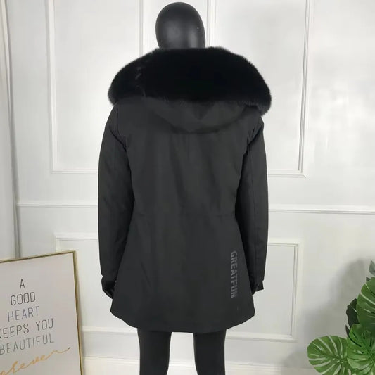 Man's Parka With Natural Fox Fur Collar Real Fox Fur Parka With Hood Fox Fur Lining Best Selling Men's Jacket