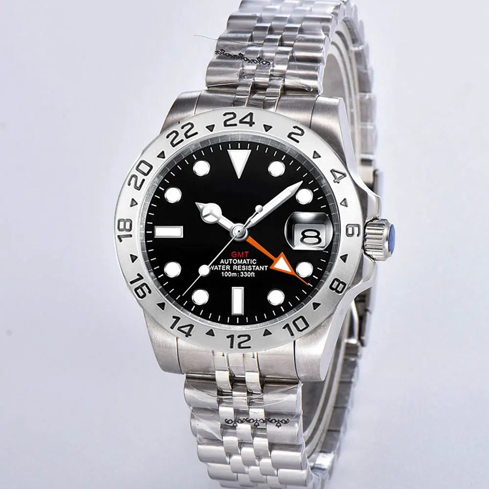 39MM Custom logo/name  Sapphire NH34 Automatic Mechanical Mens WristWatch Sterile Dial 10Bar Luminous Sport Male Clock