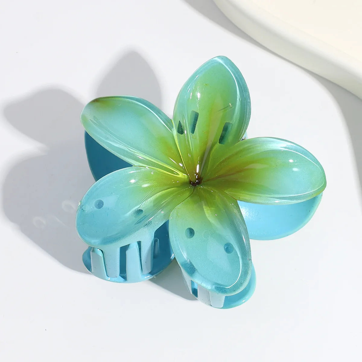 Women Fashion Summer Beach Flower Claw Clip Long Hair Shark Clip Girls Barrettes Ponytail Holder Gradient Color Hair Accessories