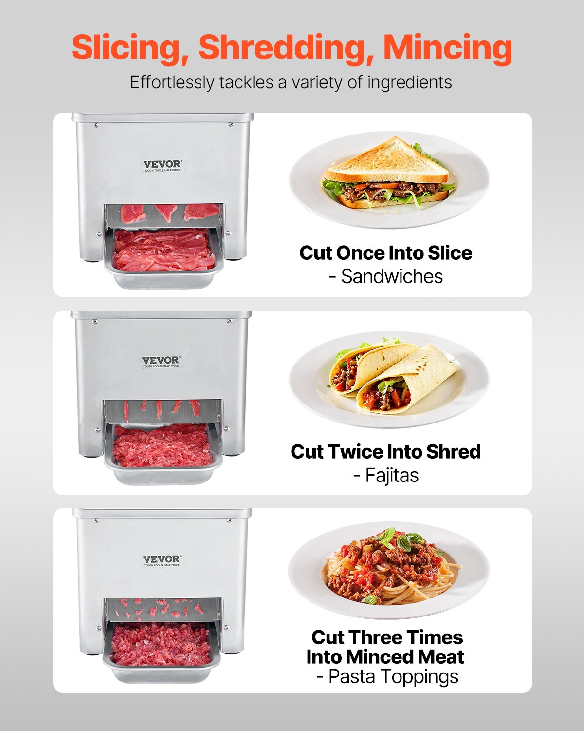 Electric Meat Cutter Machine 550W Commercial Meat Slicer For Kitchen