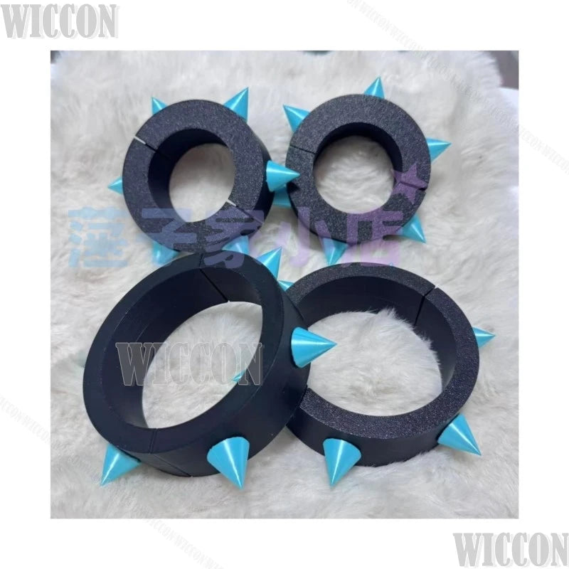 Kiriko Juri Game Han Over Cosplay Game Woman Double Bun Wig Black Purple Hair Cos Prop Choker Bolt Bracelet Halloween Party Cos