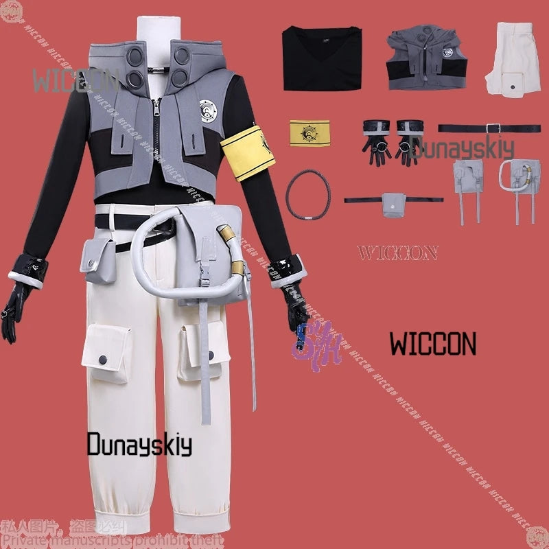 Rudo GACHIAKUTA Cosplay Anime Costume Black Grey Coat Punk Fashion Uniform Y2K Black White Gradient Wigs Halloween Christmas Cos