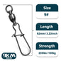 9KM 10PCS Ball Bearing Swivel Snap Duo-lock Snap Swivel Fishing Clip Swivel Line Connector Black Nickel for Saltwater Freshwater
