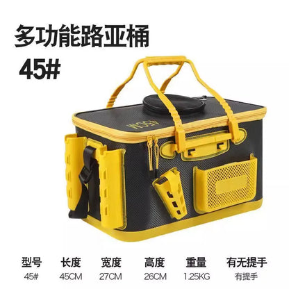 Thickened EVA Fishing Bucket Multi Function Lure Box Live Tank Rod Holder Scratch Resistant Sturdy for Rock Anglers 낚시 버킷