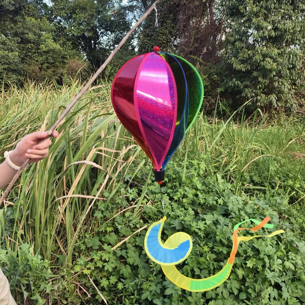 Strip Style Hot Air Balloon Wind Spinner Wind Chime Colorful Garden Wind Spinners DIY Craft Decoration Cute