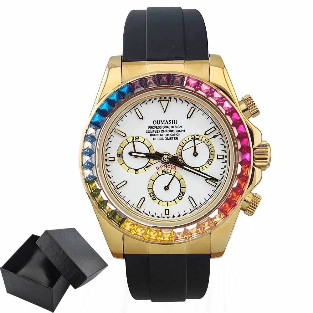 Luxury watches customized gold Chronograph Equation Racing Men Automatic Mechanical Watch Waterproof 10ATM Sapphire 4613Movement