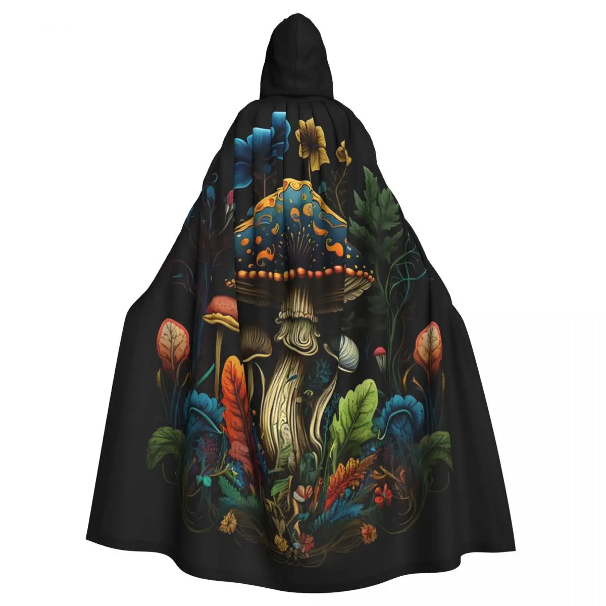 Shroom Dark Trippy Mushroom Long Hooded Cloak Witch Medieval Costume Cosplay Cape HalloweenVampire Adult Unisex