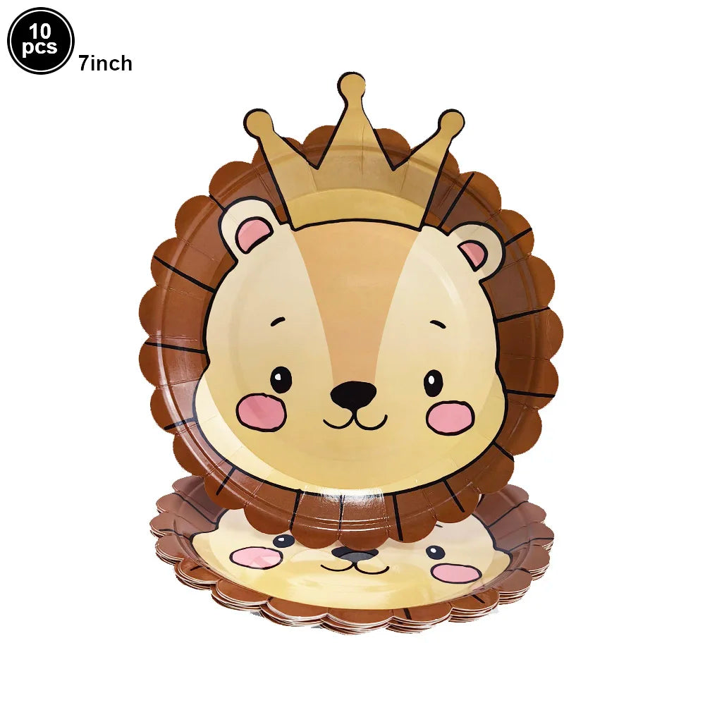 1pcs Jungle Party Cake Topper Safari Animals Figures Toys Picks Wild Jungle Animals Theme Baby Shower Happy Birthday Cake Decor