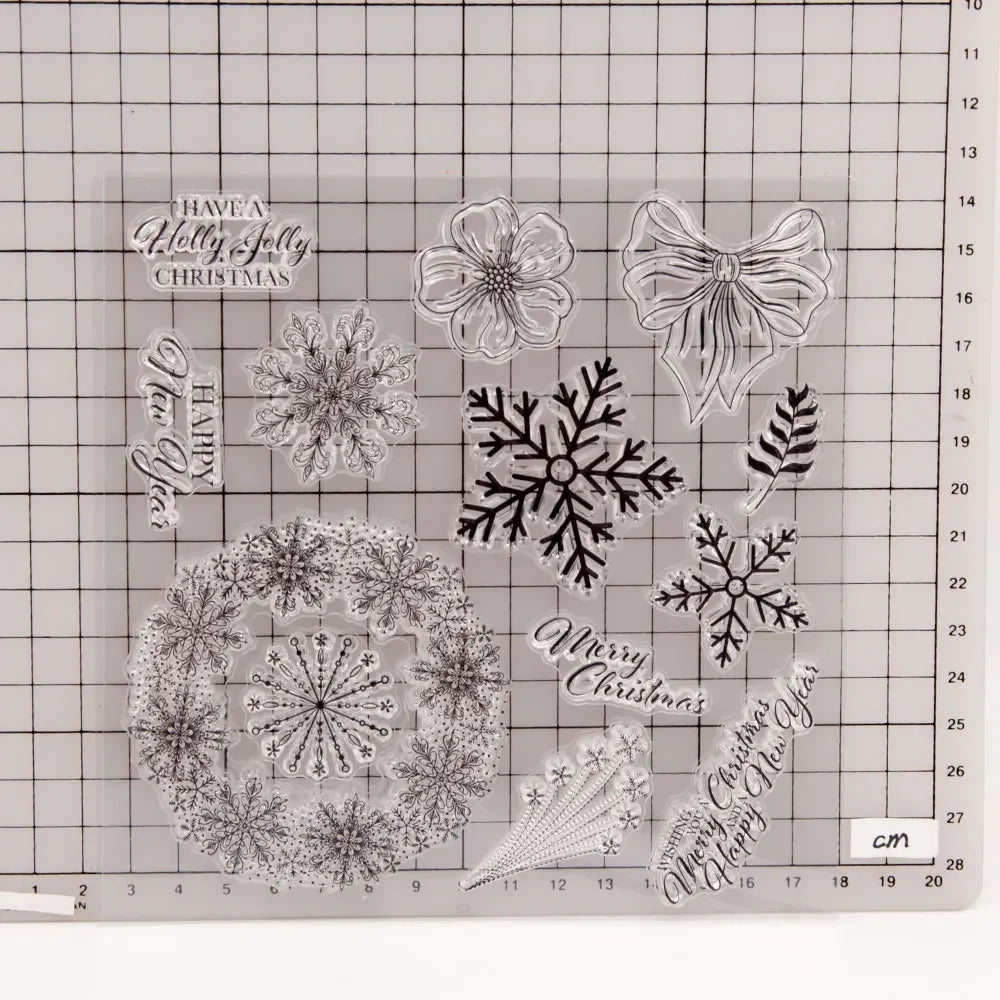 Snowflake Christmas Metal Cutting Dies and Clear Stamps for DIY Scrapbooking Crafts Card Making Photo Album Sheet Decoration