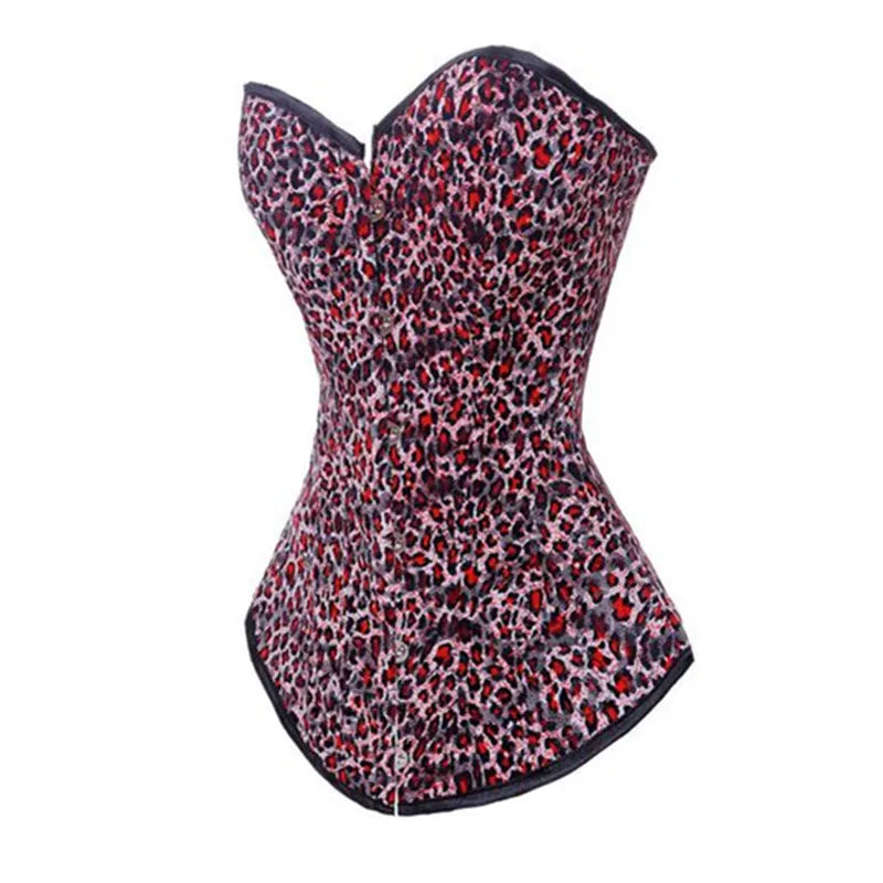 Wholesale Price Corsets for Women Sexy Lingerie Overbust Leopard Corset Top Gothic Lace Up Waist Slimming Basques Corset Bustier