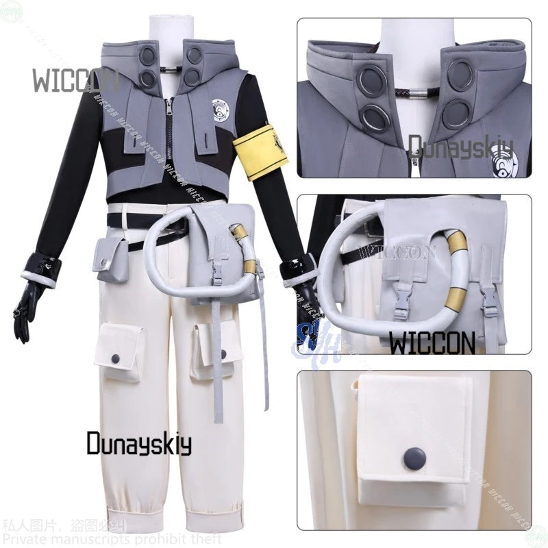 Rudo GACHIAKUTA Cosplay Anime Costume Black Grey Coat Punk Fashion Uniform Y2K Black White Gradient Wigs Halloween Christmas Cos