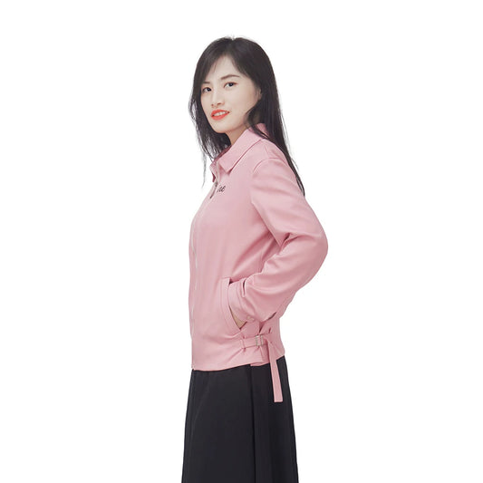 Grease Rise Of The Pink Ladies Cosplay Costume Jane Nancy Olivia Cynthia Cosplay Pink Coat Women Zipper Jacket Halloween Clothes