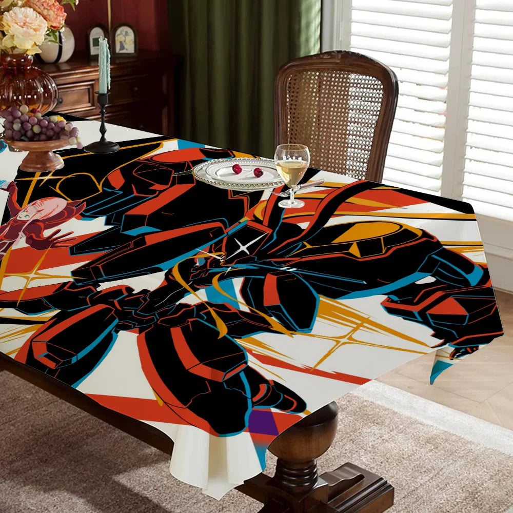 Z-Zero Two D-Darling In The Franxx Themed Polyester Tablecloths Cute Designs For Home Kitchens Dining Rooms Patios Tablecloth