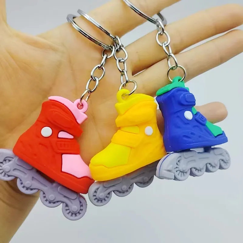 1PC Cartoon Roller Skates Shoes Keychain DIY Jewelry Men Boy grils Souvenir Party Gifts