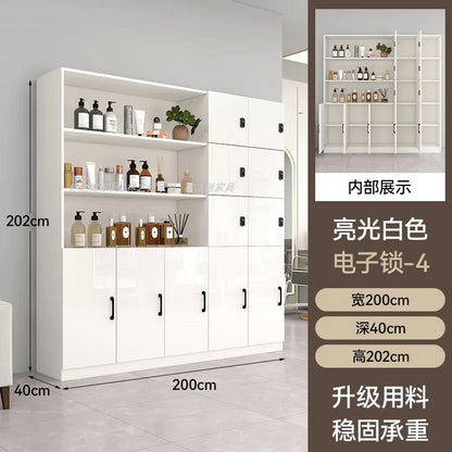 Customized barber shop towel cabinet Beauty salon product display cabinet Hair shop locker Customer deposit box with lock