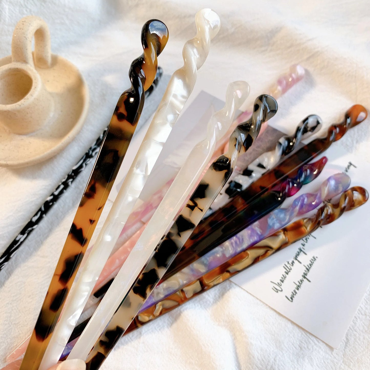 Colored Acetate Hairpin for Woman Elegant Temperament Meatball Head Hair Pin Fashion Girl Hair Clip Hair Accessories