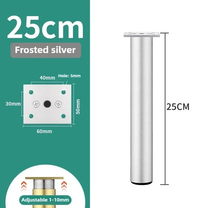 4pcs 6-30cm Aluminum Alloy Furniture Legs Metal Adjustable Legs, for Cabinet Table Legs Sofa Feet Furniture Replacement Foot