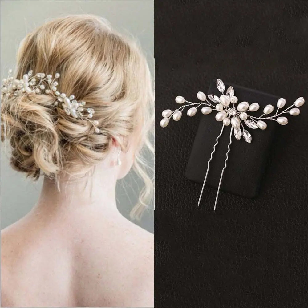 Bride Prom Crystal Rhinestone Women Jewelry Headwear Hairpin Hair Accessories Hair Fork