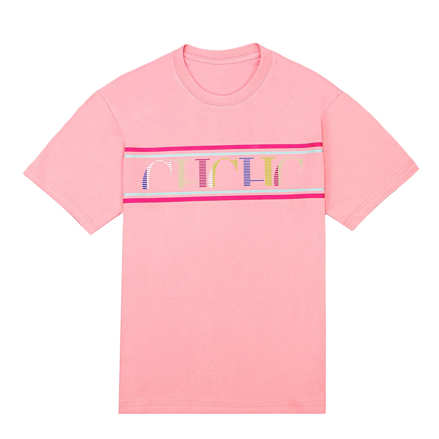 Vintage Stripe Letter Tee 230g Cotton Drop Shoulder Retro Casual Luxury Trendy Top Women Unique Fashion