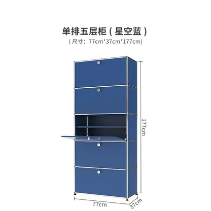 b7+  Nordic medieval cream wind small apartment display cabinet stainless steel module furniture decorative cabinet