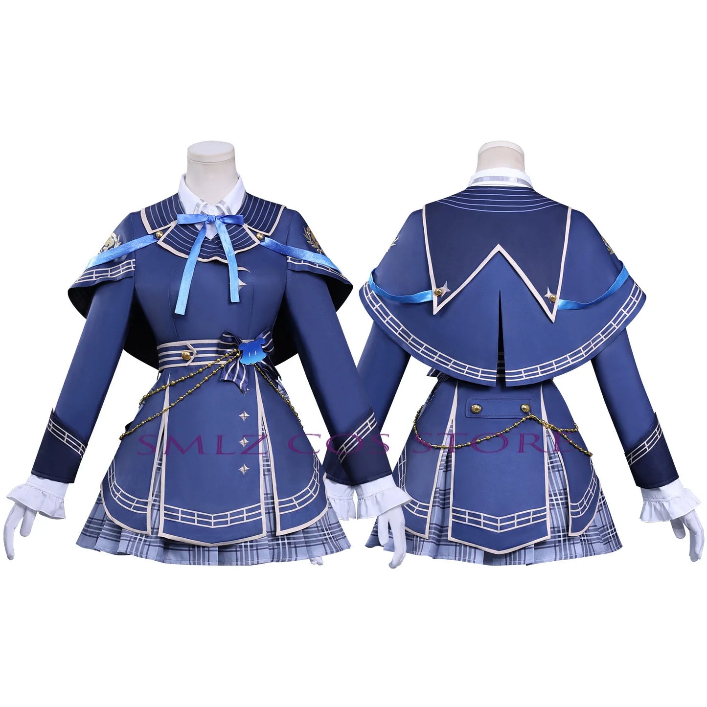 Henshin Sakamata Cosplay Costume Anime Vtuber Sakamata Blue Coat Dress Hololive JP Holo Vtuber HoloX Outfit Wig for Woman Girl