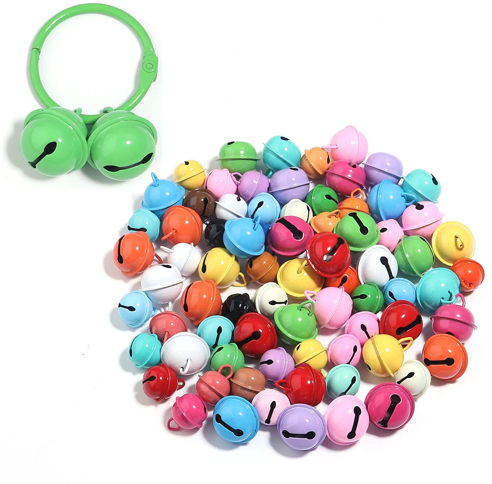 30pcs/lot 14/17/22mm Mix Color Metal Jingle Bells Loose Beads Festival Party Christmas Decoration DIY Crafts Jewelry Accessories