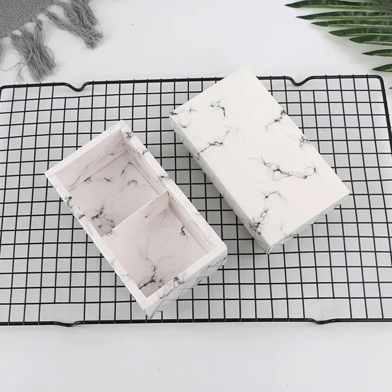 10Pcs 2 Grid Mooncake Boxes Clear Window Cardboard Gift Box Egg Yolk Crisp Cookies Candy Cake Box Birthday Christmas Party Favor