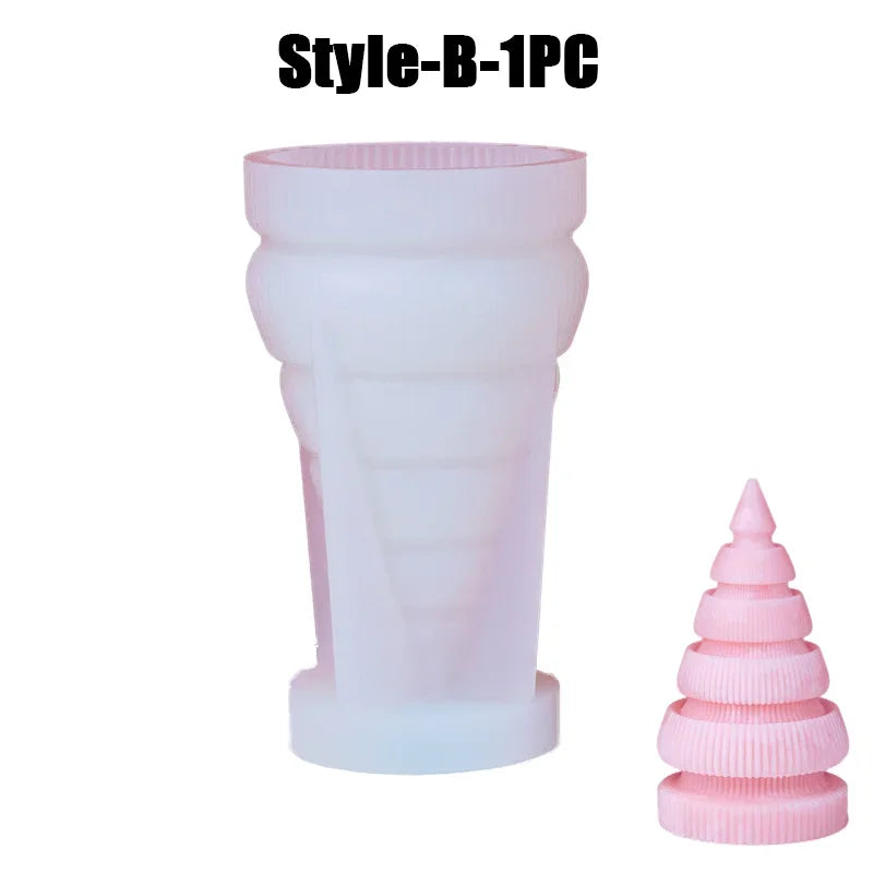 Christmas Tree Candle Molds Handmade Home Decoration Wax Candle Silicone Mould Fragrance Aroma Gypsum Plaster Ornament Mold