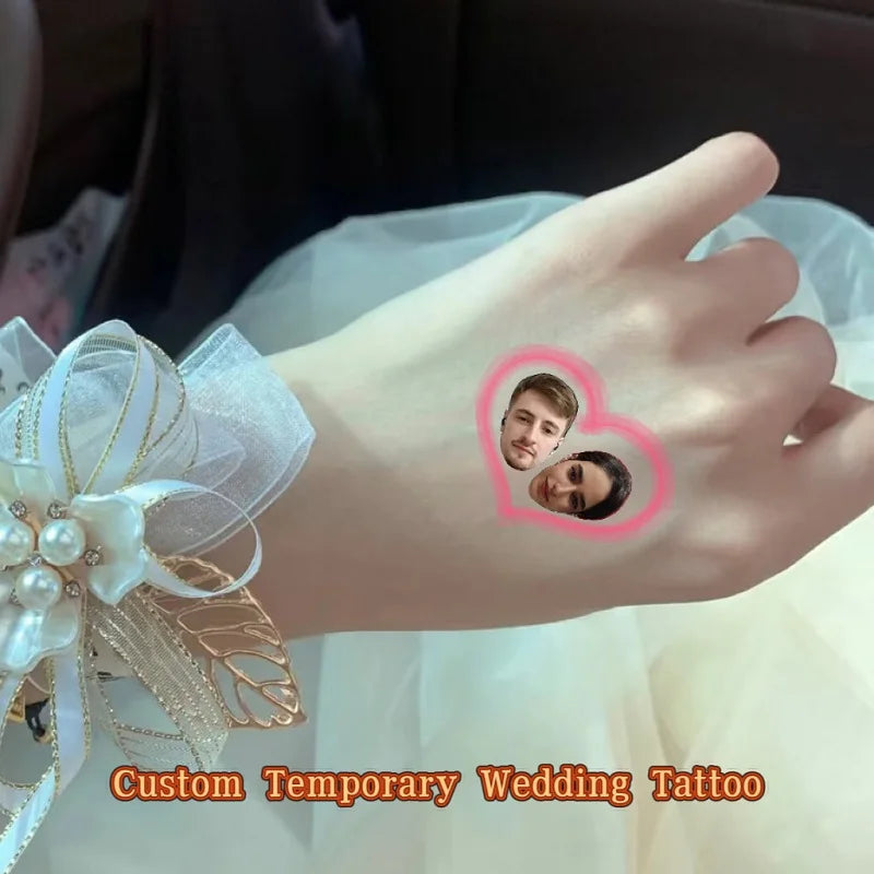 40PCS Customizable wedding temporary tattoo sticker personalized couple lover Proposal Bride groom decoration dressing up marrym