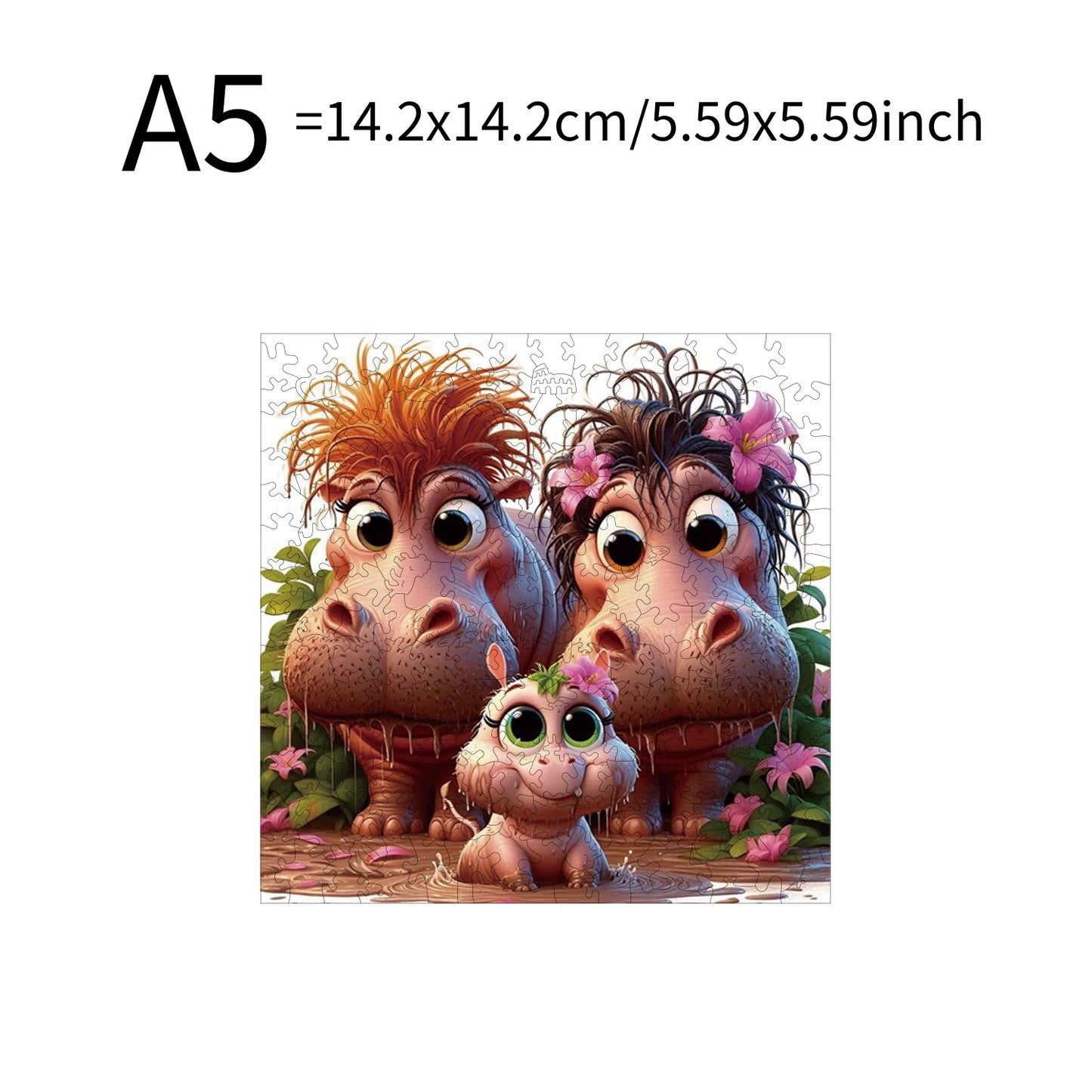 Pig Hippopotamus Animal Puzzles High Quality Jigsaw Puzzle Wooden Puzzle Best Christmas Gift