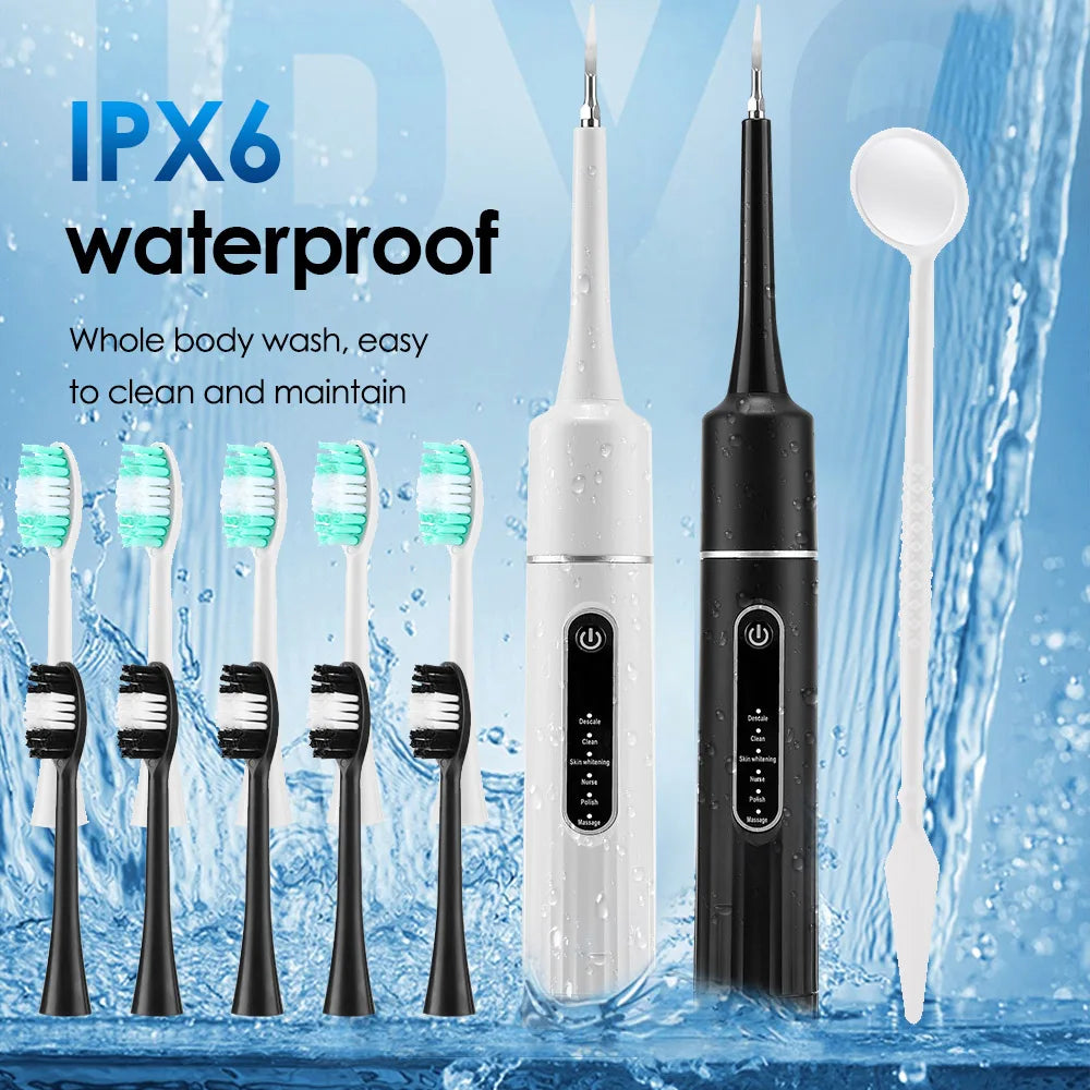 Electric Tooth Cleaner Waterproof Toothbrush Sonic Vibration Dental Scaler Plaque Calculus Tartar Remover Teeth Cleaning Tools