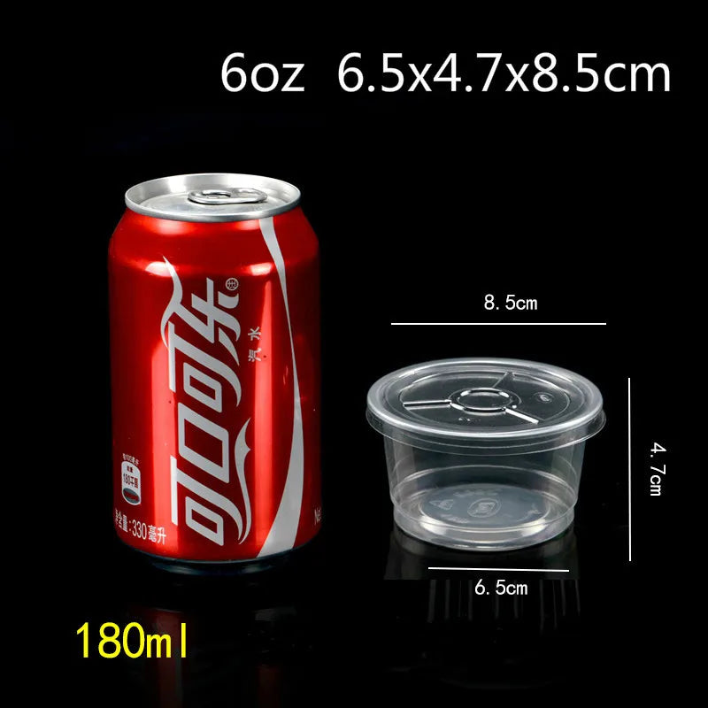 50 PCS Pudding Cup With Lid Disposable Plastic Cups Sauce Baking Jelly Dessert Cups Wedding Small Mini Party Set Cup Bowl Box