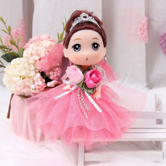 12 Cm Big Eyes Princess BJD Doll Korean Makeup Look Movable 12cm Bjd Doll Fine Clothes Cartoon Face Wedding Dress Mini Girl Toy