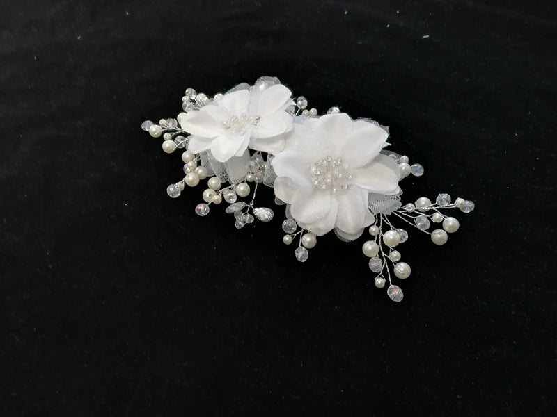 Wedding Bride Headpiece Stunning Crystal Pearls Beading Bridal Hats Hair Accessories with Comb Ceinture Mariage