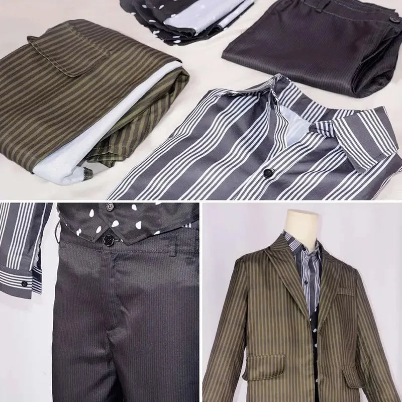 Sirius Black Cosplay Costume Fantasy Magic Disguise Adult Men Coat Stripe Shirt Pants Outfits Halloween Carnival Party Suit