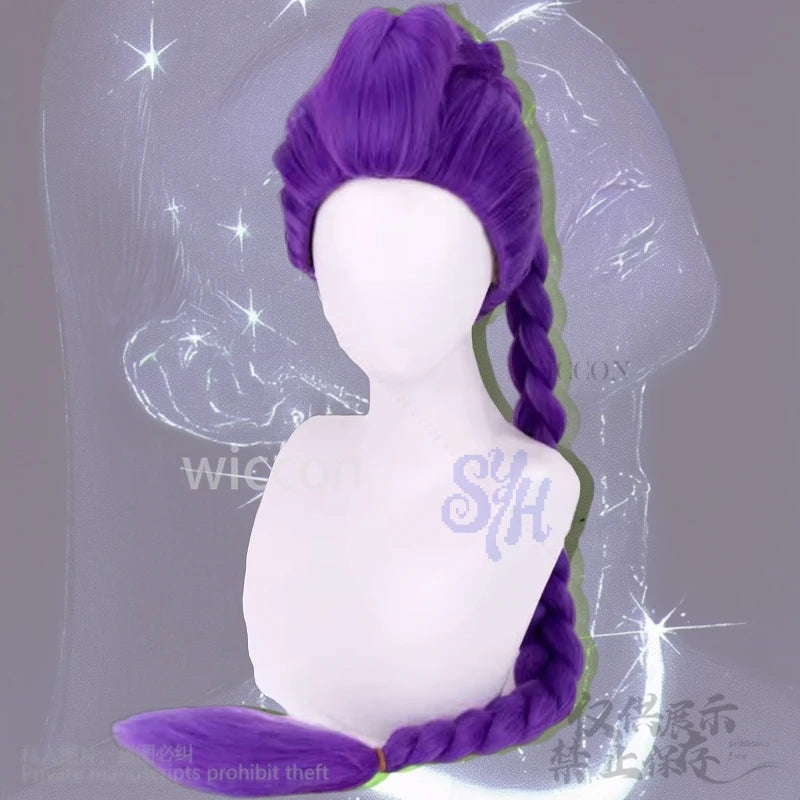Movie Anime Kpop Demon Huntrix Rumi Cosplay Purple Heat Resistant Synthetic Idol Girls Groups Wig Fashion Y2K Cos Hair Halloween