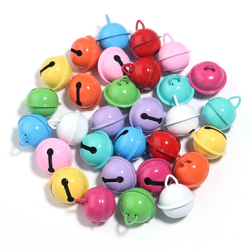 30pcs/lot 14/17/22mm Mix Color Metal Jingle Bells Loose Beads Festival Party Christmas Decoration DIY Crafts Jewelry Accessories